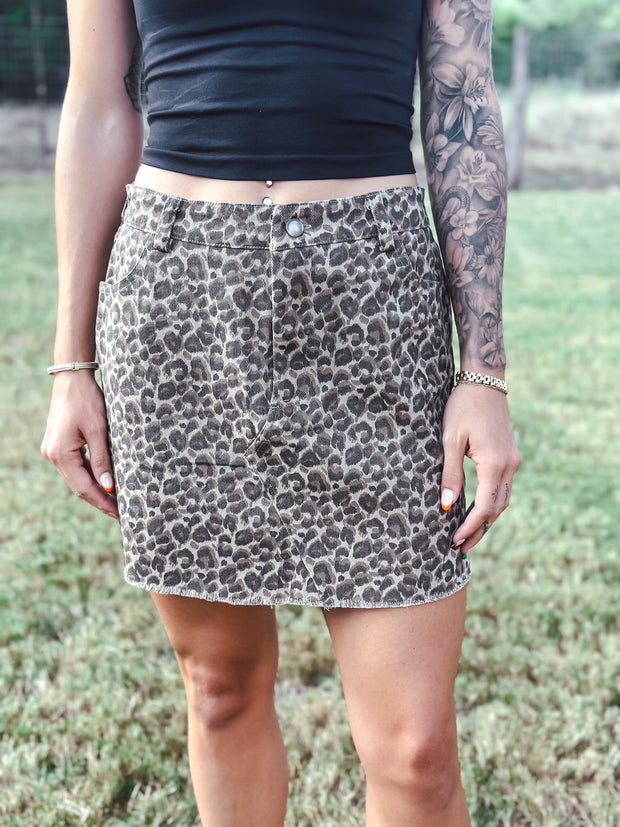 Leopard Mini Skirt