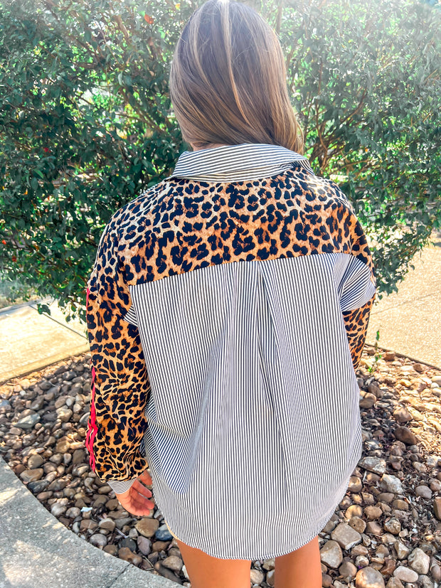 Chic and Wild Button Up Top