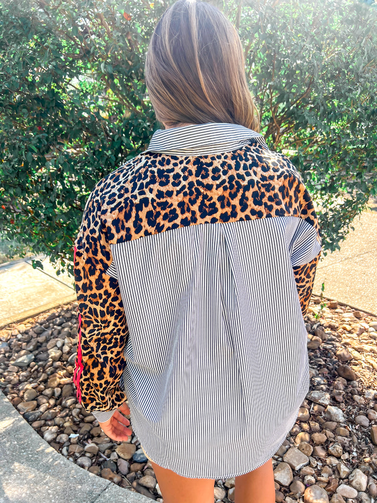 Chic and Wild Button Up Top