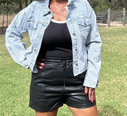 Black Faux Leather Shorts