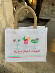 A Festive Christmas Jute Gift Bag