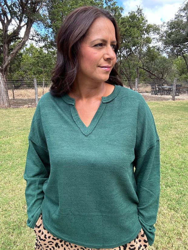 The Fall Solid Top - Forest Green