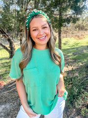 Step Into Spring Ribbed Top - Kelly Green