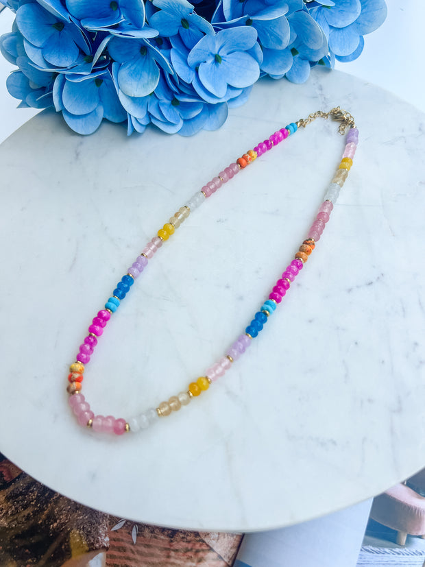 Rainbow Sugar Gemstone Necklace - Treasure Jewels