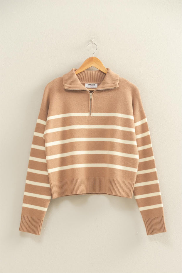 Coffee Shop Cutie Striped Pullover Top