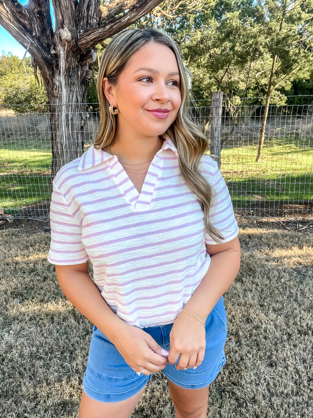 Strawberries & Cream Striped Top