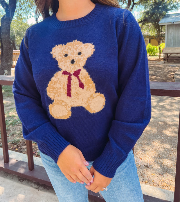 Teddy Bear Sweater - Navy