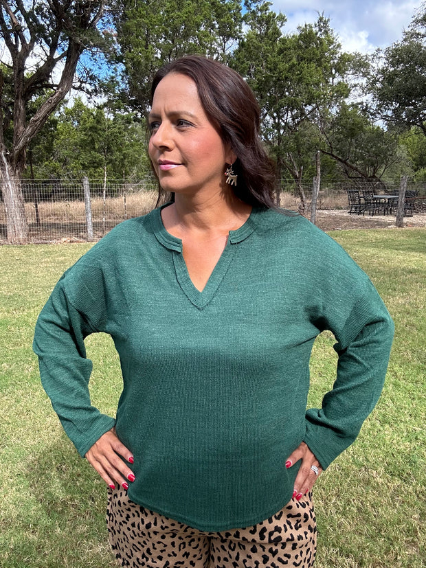 The Fall Solid Top - Forest Green