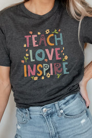 Teach Love Inspire Floral School Graphic Tee