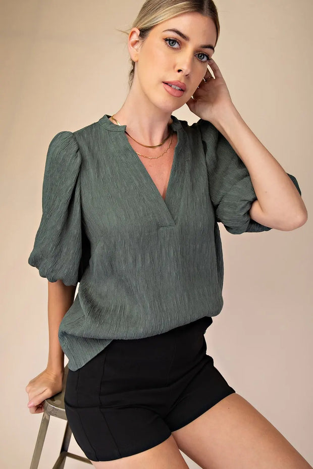 Totally Textured Top - Green