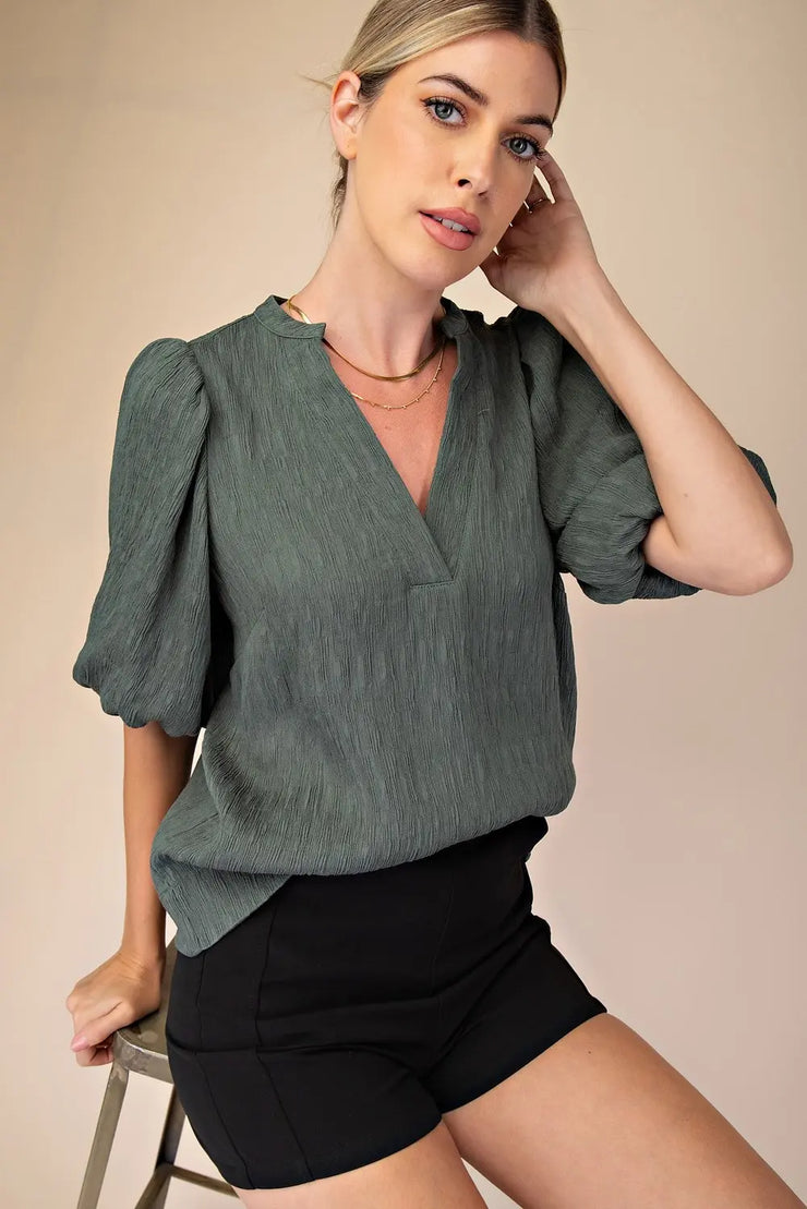 Totally Textured Top - Green