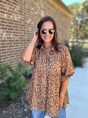 Leopard Tiered Top