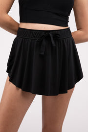 Ruffle Hem Tennis Skirt with Hidden Inner Pockets