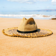 Sun Panama Leopard Wide Brim Belted Trendy Hat