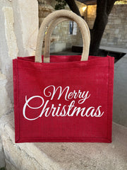 A Classic Christmas Jute Gift Bag