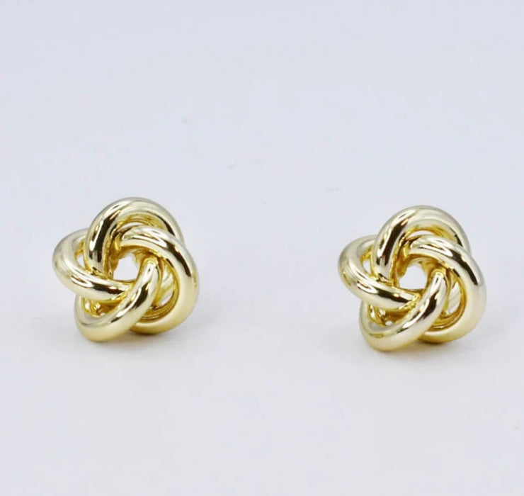 Gold Knot Stud Earrings - Treasure Jewels