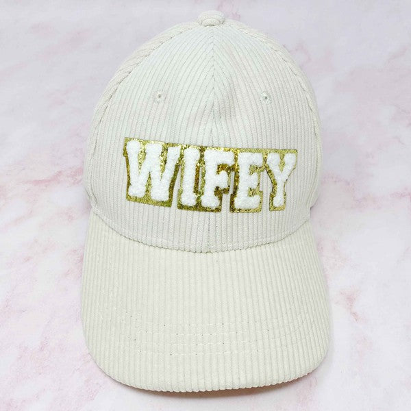 Wifey Corduroy Ball Cap