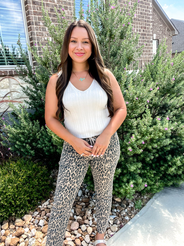 Cargo Jogger Pants - Leopard
