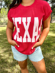 Game On Texas Top - Red