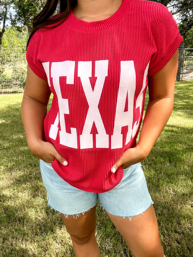 Game On Texas Top - Red