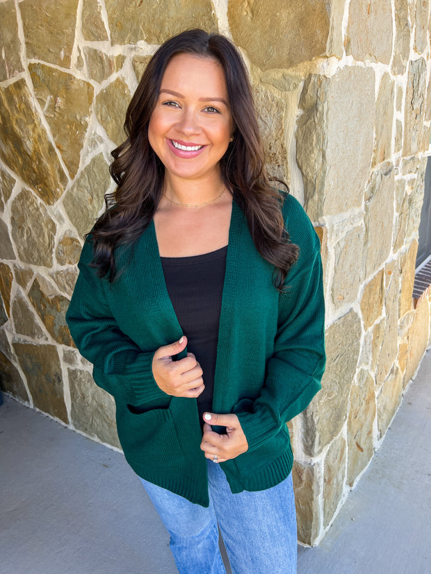 Cuddle Up Cardigan - Dark Green