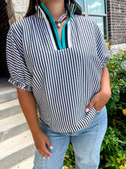 Lauren Striped Top - Black