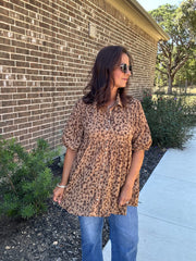 Leopard Tiered Top