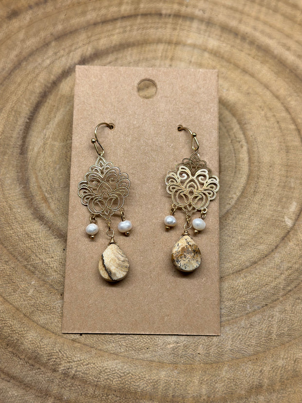 Stones & Pearls Earrings