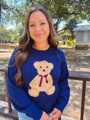 Teddy Bear Sweater - Navy