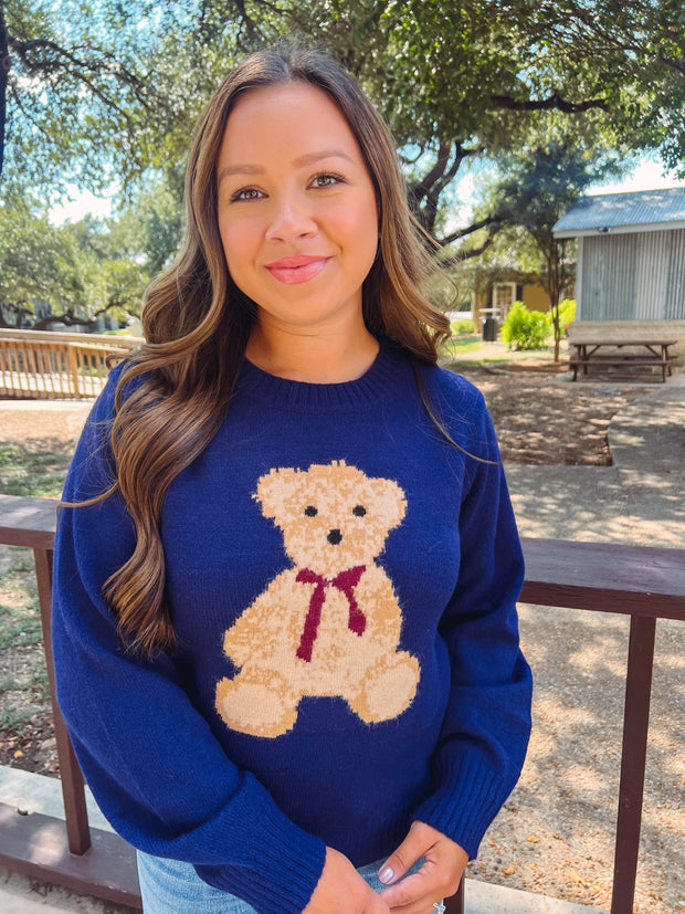 Teddy Bear Sweater - Navy