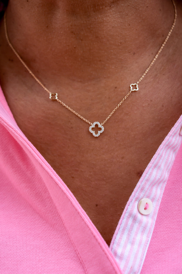 Dainty Gold Clover Necklace