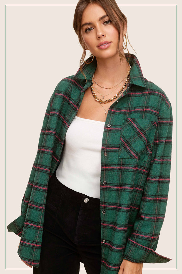 Evergreen Plaid Top