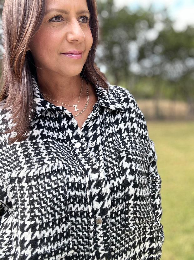 Houndstooth Oversized Jacket