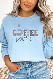 Coffee Lover Cute Hearts Graphic Sweatshirt