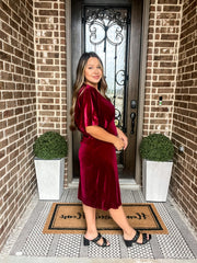 Holiday Party Velvet Wine Dress