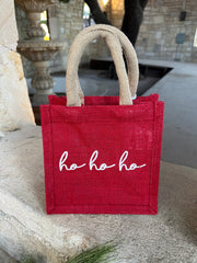 Hohoho Petite Jute Gift Bag