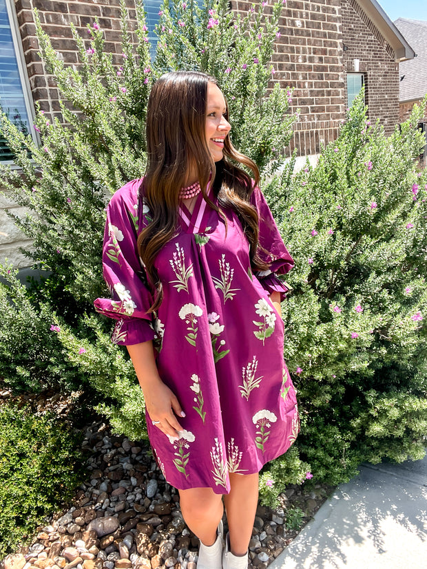 Plum Florals Dress