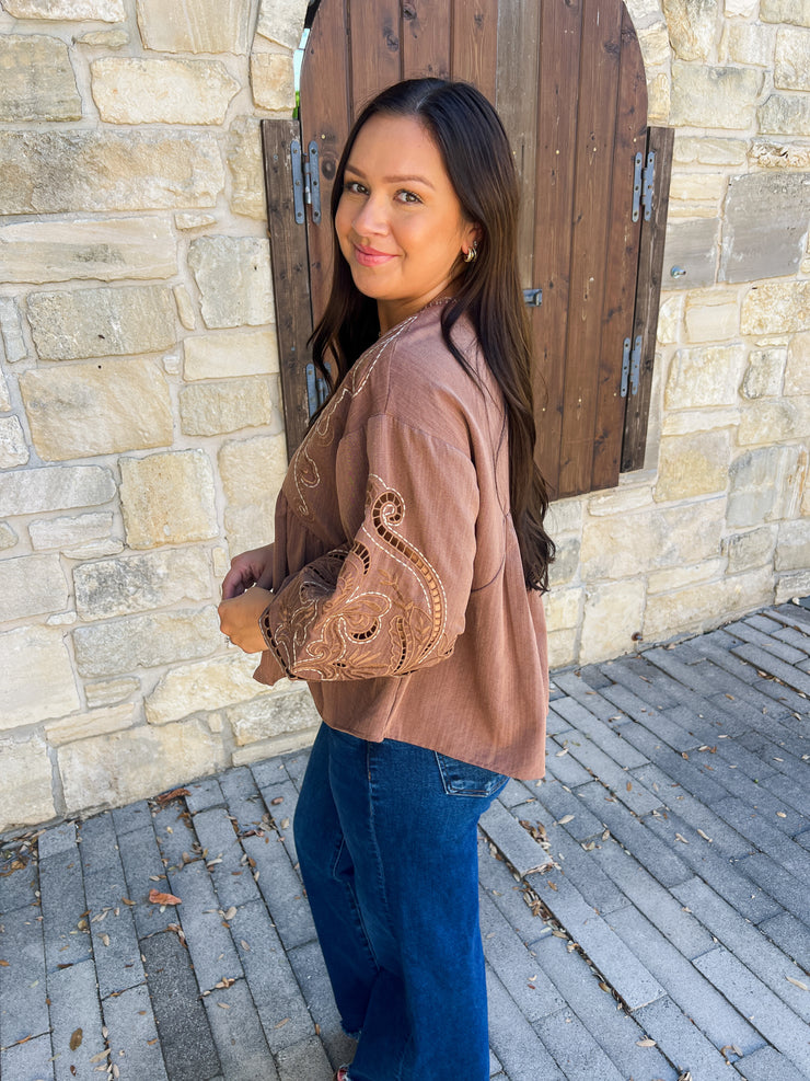 Effortless Boho Inspired Top - Brown