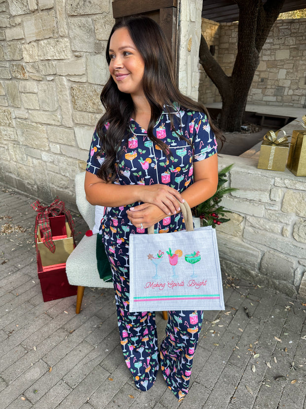 A Festive Christmas Jute Gift Bag