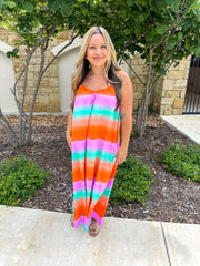 Sunset Watercolor Midi Dress