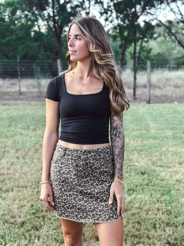 Leopard Mini Skirt