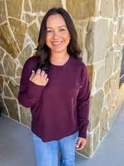 Winter Fireside Sweater - Dark Cherry