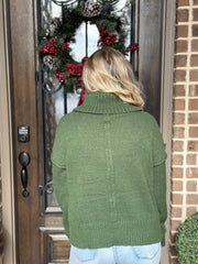 Turtleneck Cozy Sweater -  Forest Green