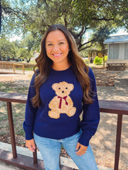 Teddy Bear Sweater - Navy