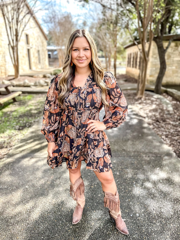 Boot Scootin' Printed Dress