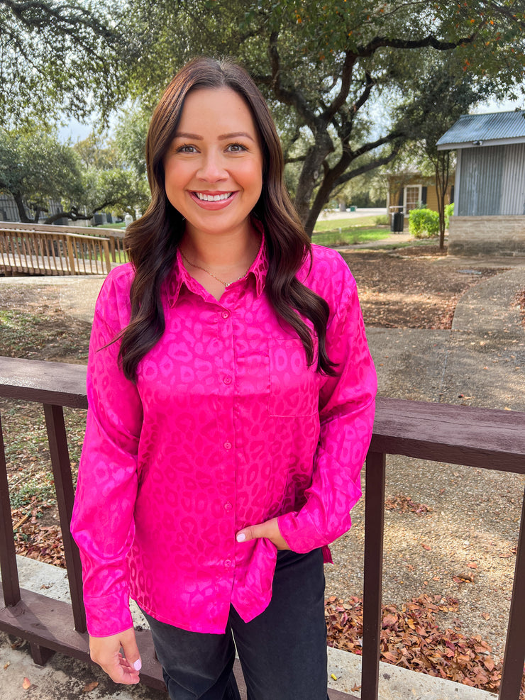 Bubbly Babe Leopard Top - Pink