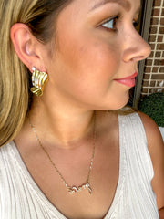 Wavy Luxe Leaf Earrings - Treasure Jewels