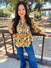 Giving Thanks Floral Top