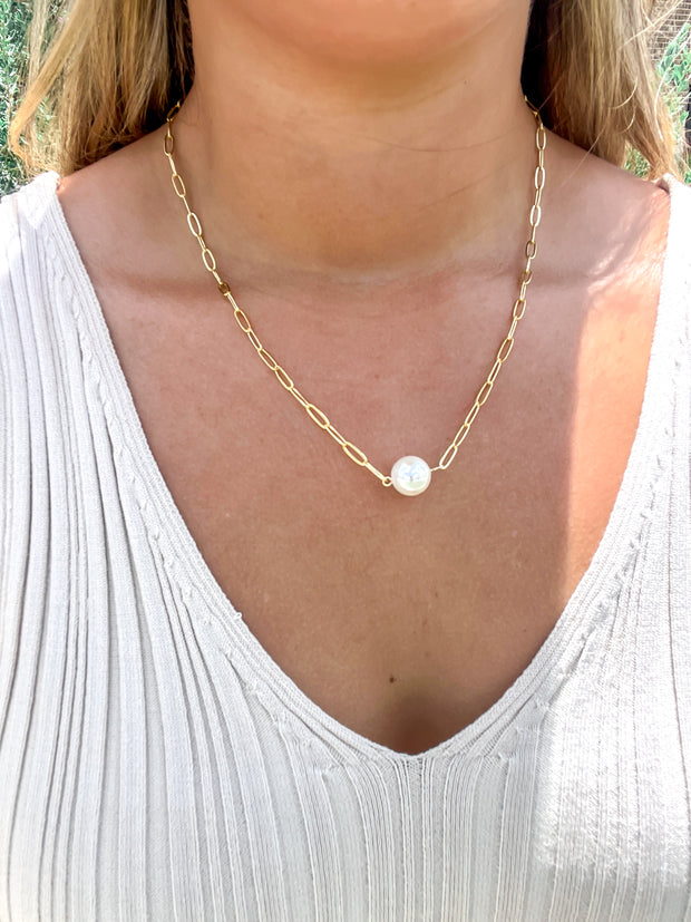 Single Pearl Chain Necklace - Treasure Jewels
