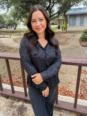 Bubbly Babe Leopard Top - Black